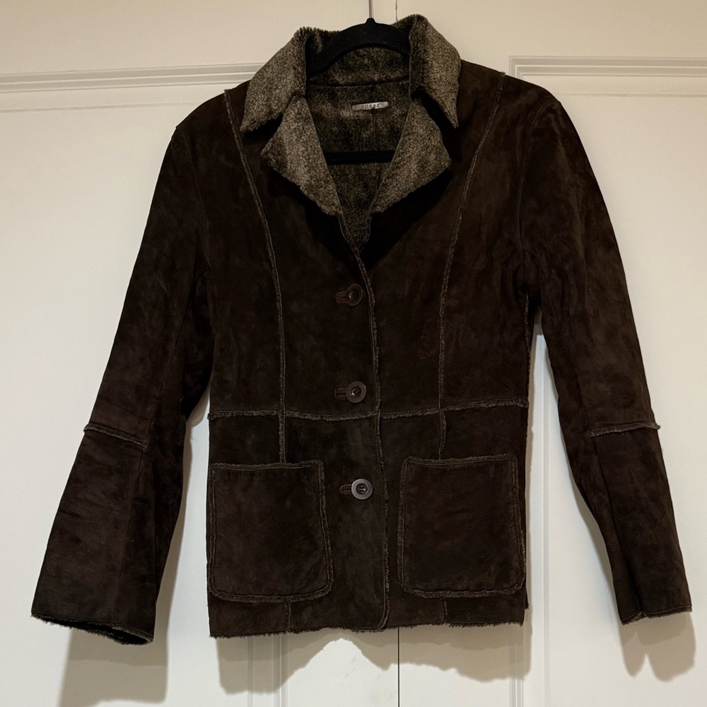 Guess Brown Leather Jacket
